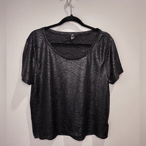 H&M Women's Black Shimmer T-Shirt Top